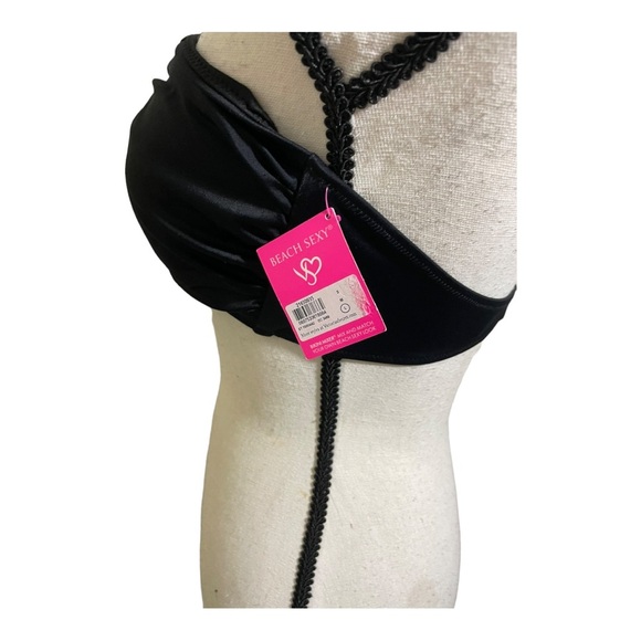 Victoria Secret womens New beach sexy bikini top beaded front black. Size Large - Picture 7 of 10